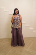 Indo Western - Plazzo Set - Short Plazzo - Pista - Green
